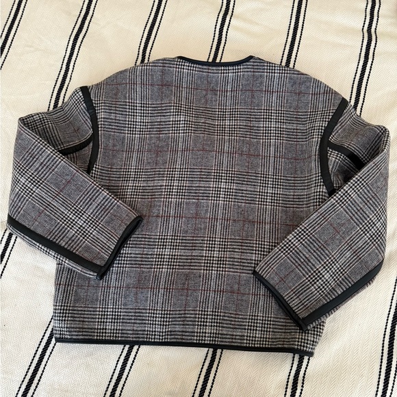 NWT Zara REVERSIBLE FAUX LEATHER PIPING WOOL JACKET size M - Picture 2 of 16